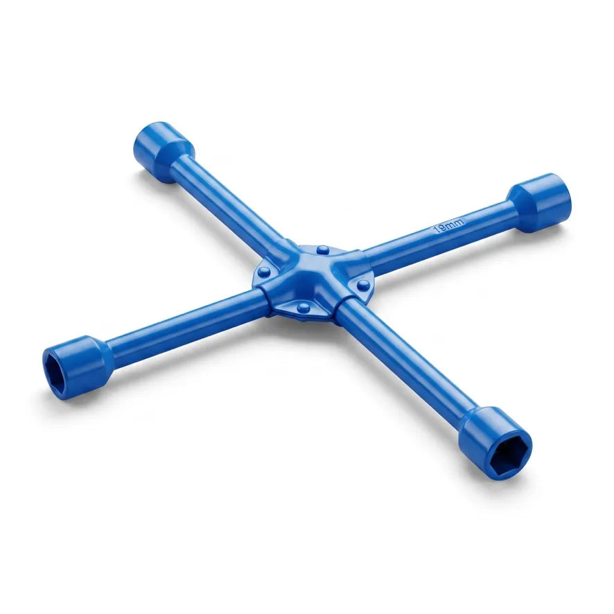 Heavy-Duty Metal 4-Way Cross Lug Wrench for Car Tires