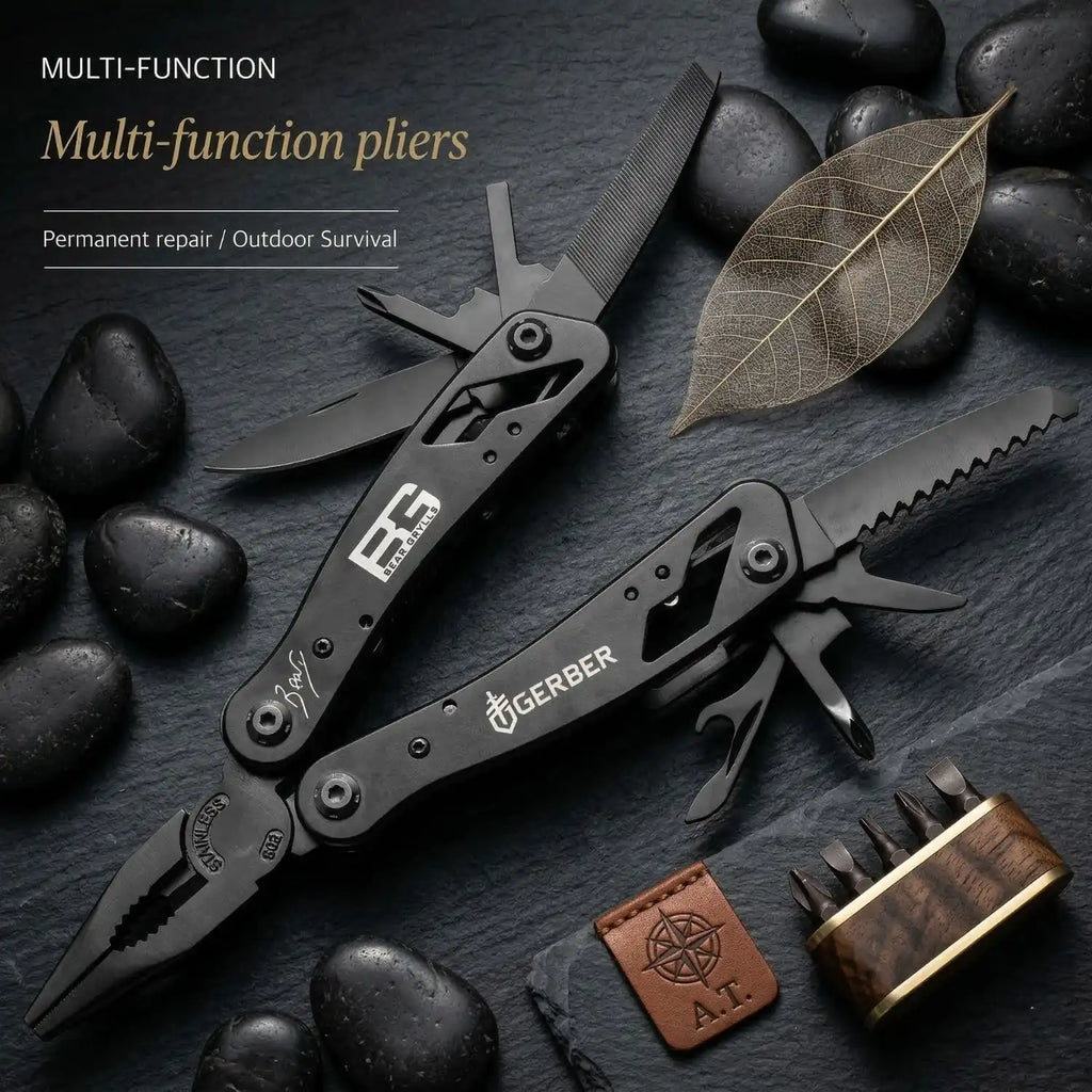 12-in-1 Tactical Multitool Pliers with Screwdriver Bit Set – Premium Outdoor & Everyday Tool