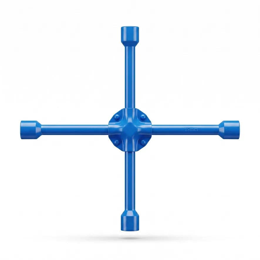 Heavy-Duty Metal 4-Way Cross Lug Wrench for Car Tires