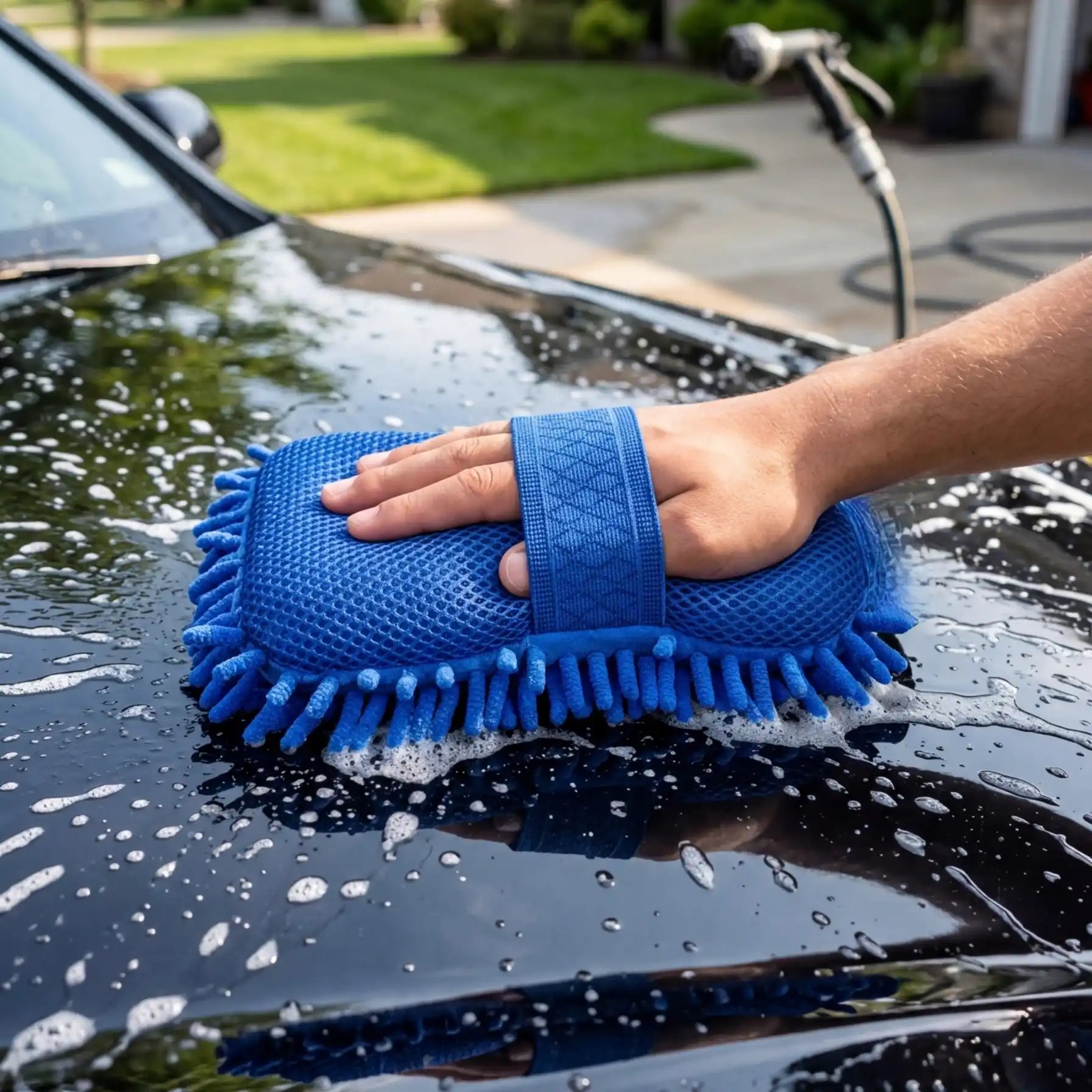Soft Microfiber Car Cleaning and Polishing sponge with Hand Strap