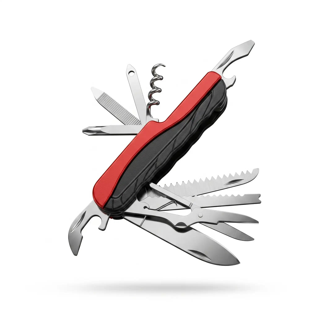 Mini Premium 10-in-1 Stainless Steel Folding Multi-Tool Pocket Knife for Camping