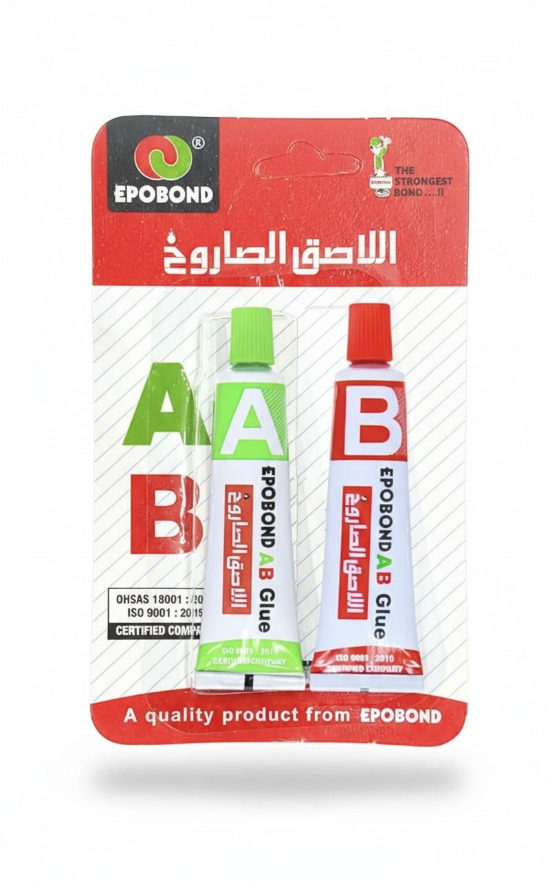 لاصق الإيبوكسي EPOBOND AB - بقوة الفولاذ وسريع التصلب - الوزن الإجمالي 18 جرامًا