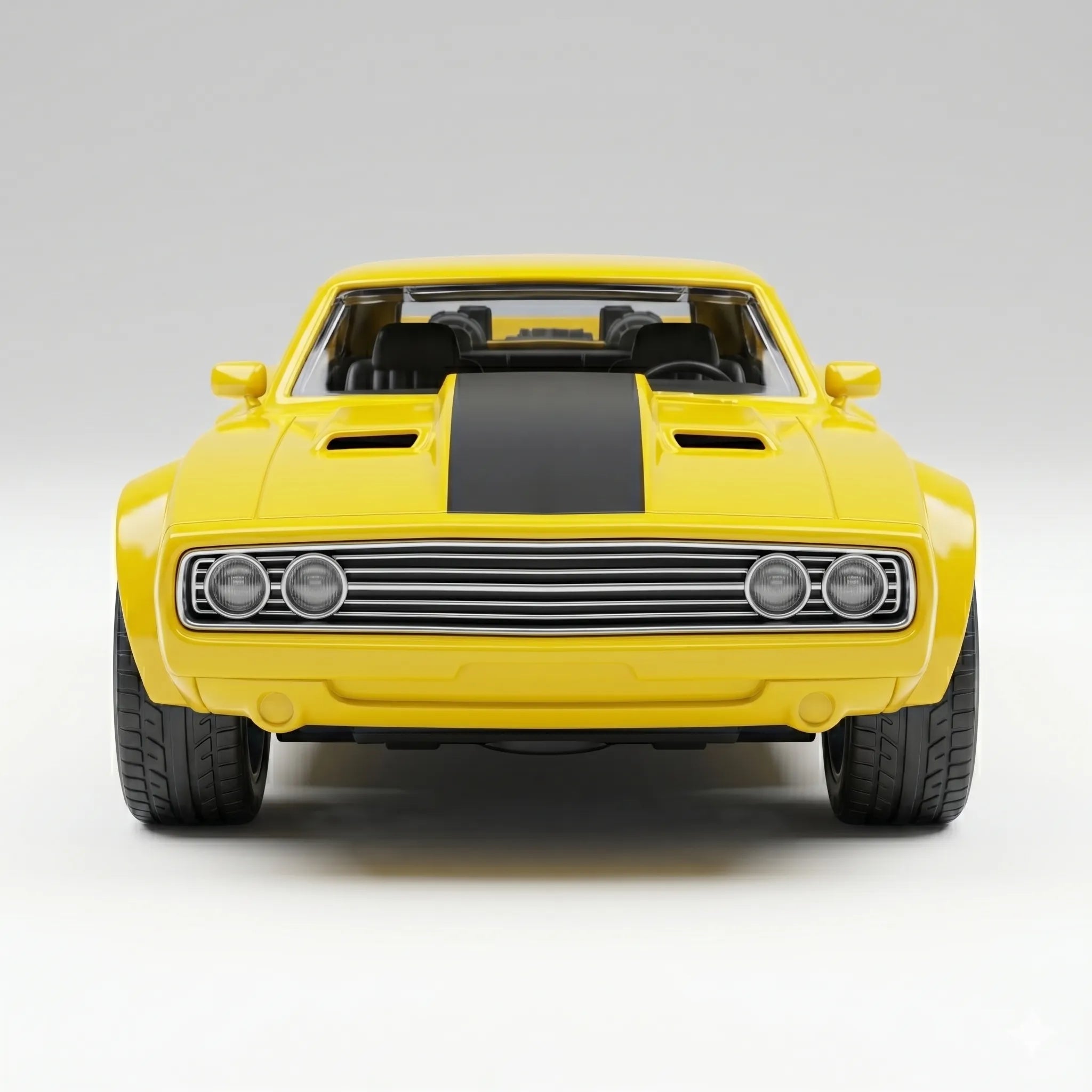 Tian Du 1:32 Scale Classic Muscle Die-Cast Model Car - Yellow