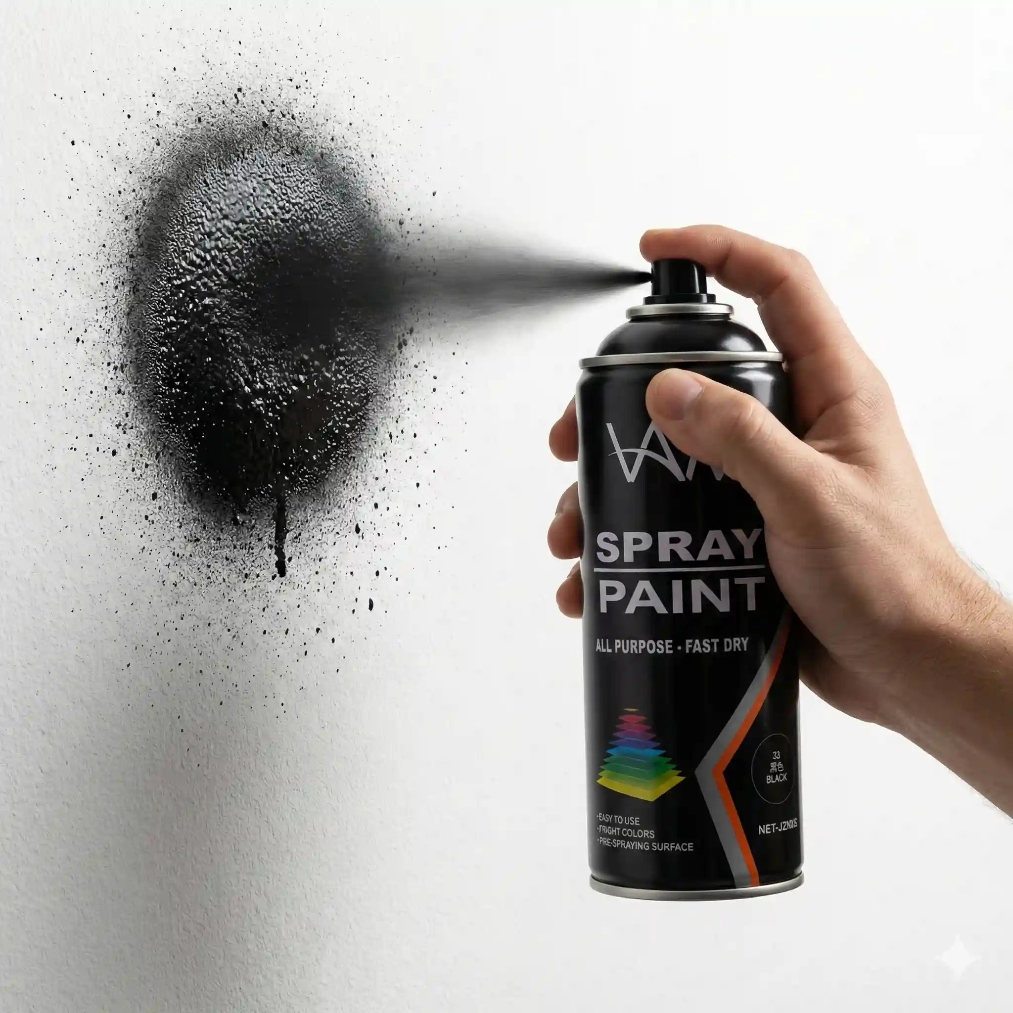 ANIX Black Spray Paint 450ml – Fast Dry All Purpose