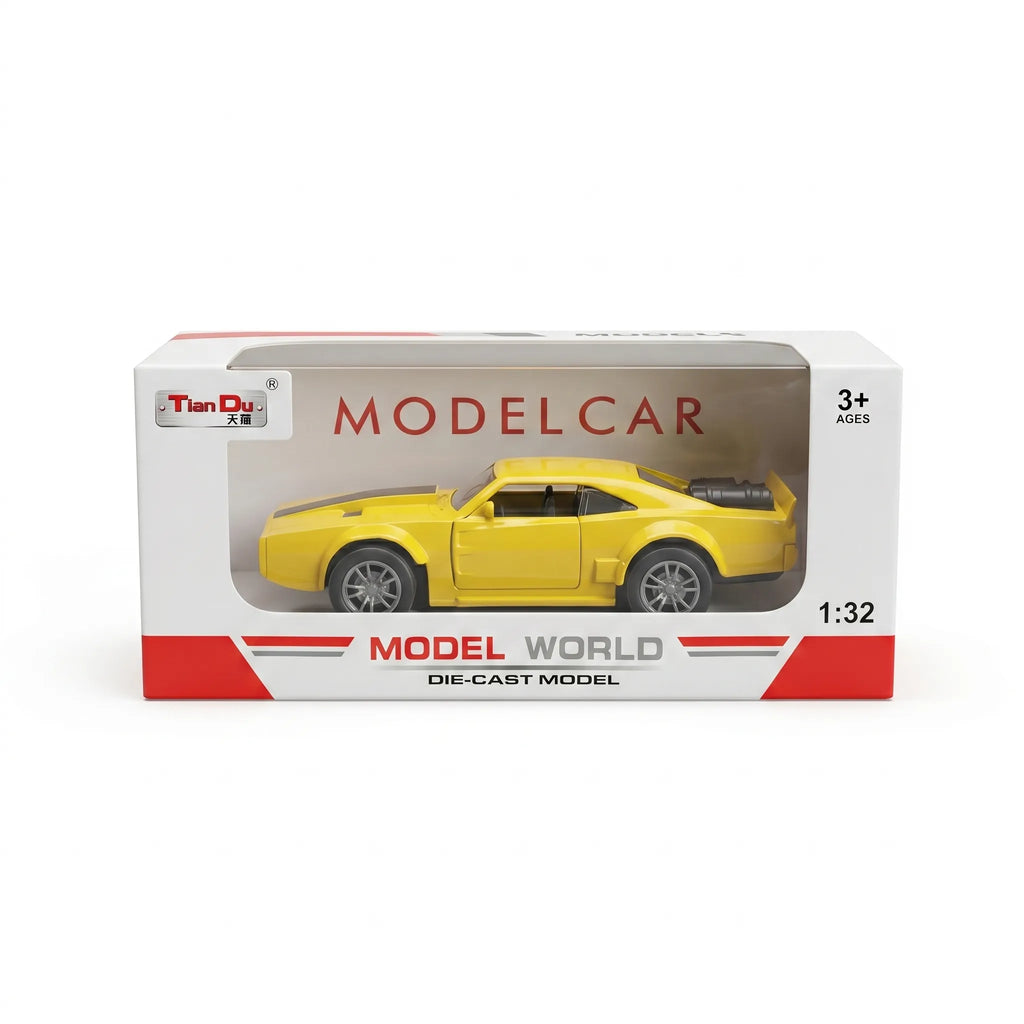 Tian Du 1:32 Scale Classic Muscle Die-Cast Model Car - Yellow