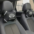 2-Piece Light-Reflective Car Seat Neck Rest Pillows - Black