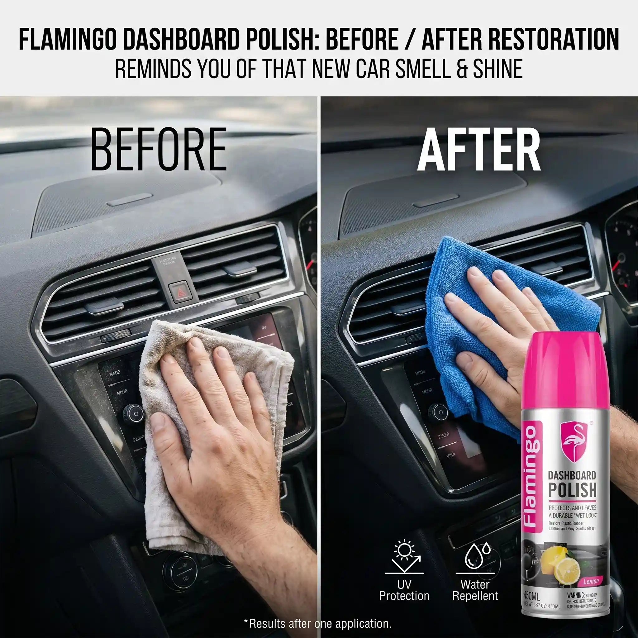 Flamingo Dashboard Polish - Lemon Scent (450ml)