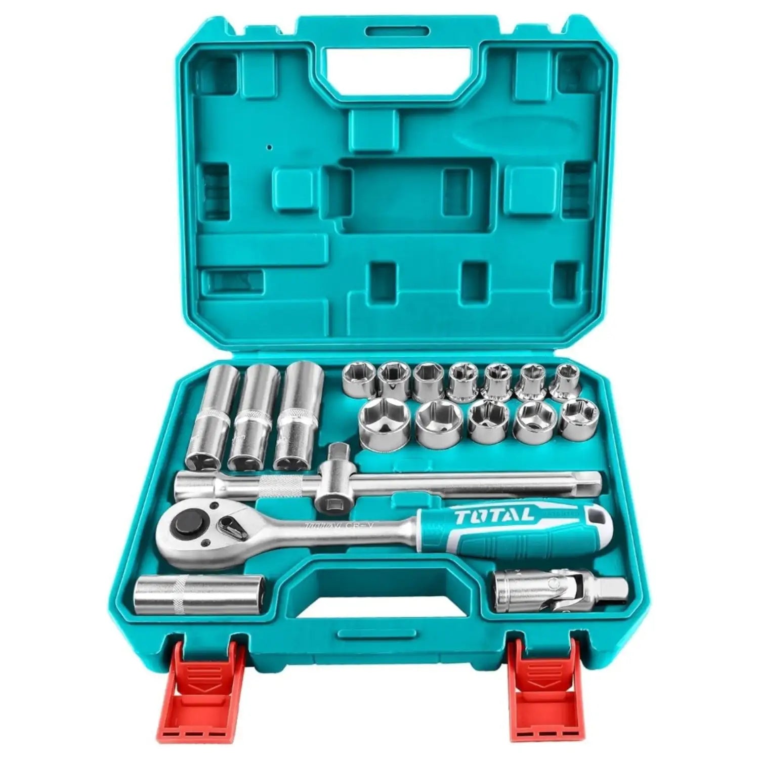 Total 20-Piece 1/2" Socket Set - Professional Cr-V Quality in BMC Case